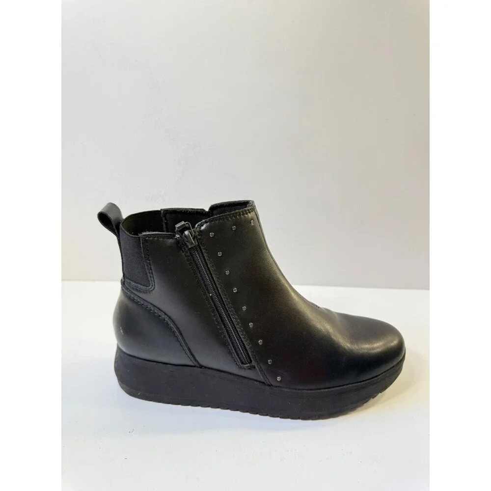 Clarks Women Zylah Willow Black Leather 8 Wide
